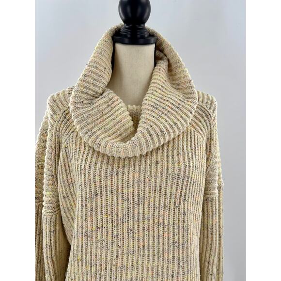 Free People Cream Ivory Confetti Cowl Neck Sweater - Picture 3 of 10